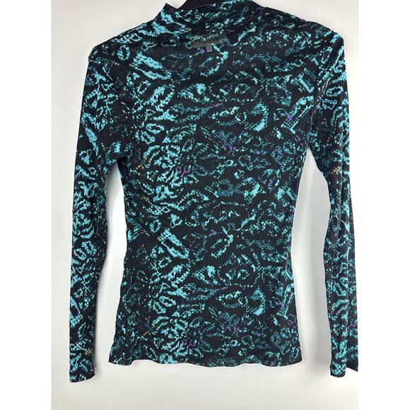 Diane von Furstenberg Remy Mesh Top Mock Neck Sheer Leopard Snake Patina Medium - Picture 12 of 14